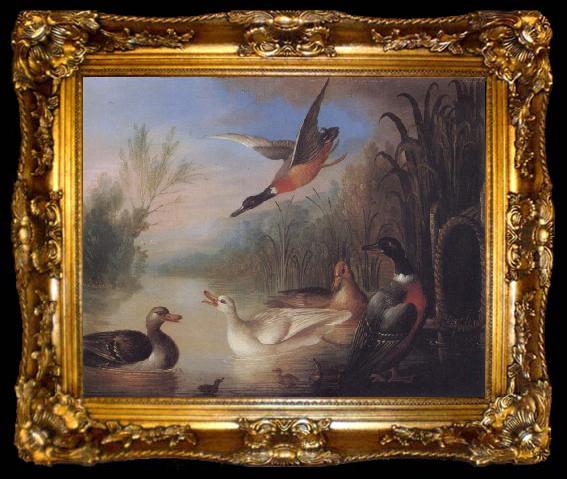 framed  Marmaduke Cradock Waterfowl in a Landscape, ta009-2